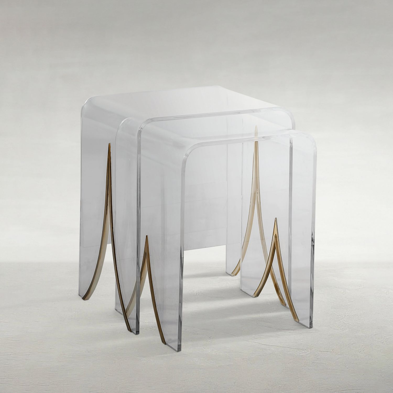 Magnolia Iron Acrylic Rectangle Frame Nesting Table - 20 In. W X 24 In. H
