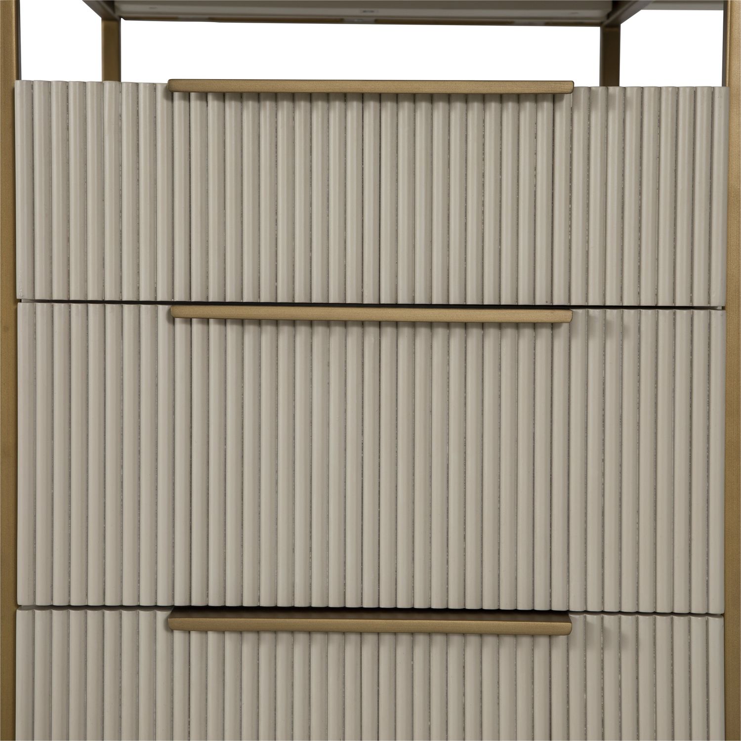 Rowen Wood Storage Desk - 6 Drawers, Sesame White Finish