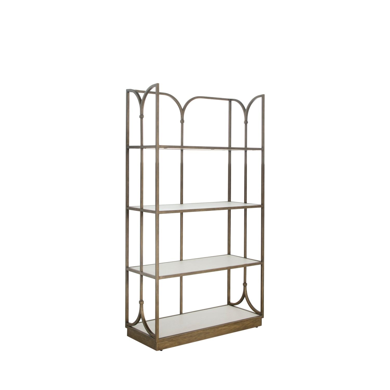 Belinda Metal Bookcase - 4 Shelves, Brushed Brass