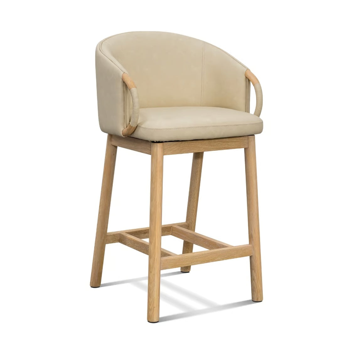 Archer Swivel Counter Stool - Saddle / Distressed Cream