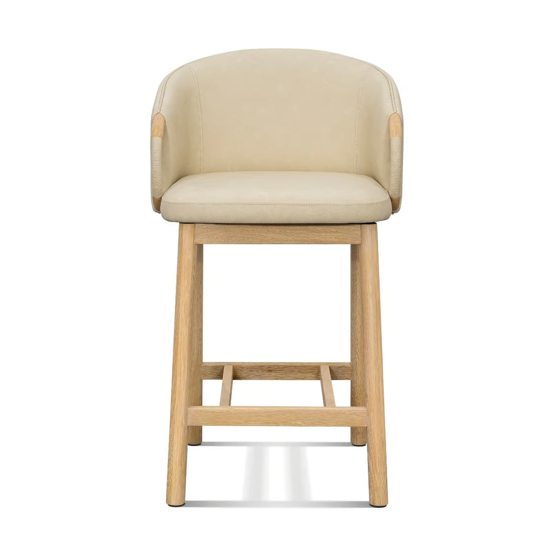 Archer Swivel Counter Stool - Saddle / Distressed Cream - alternate view