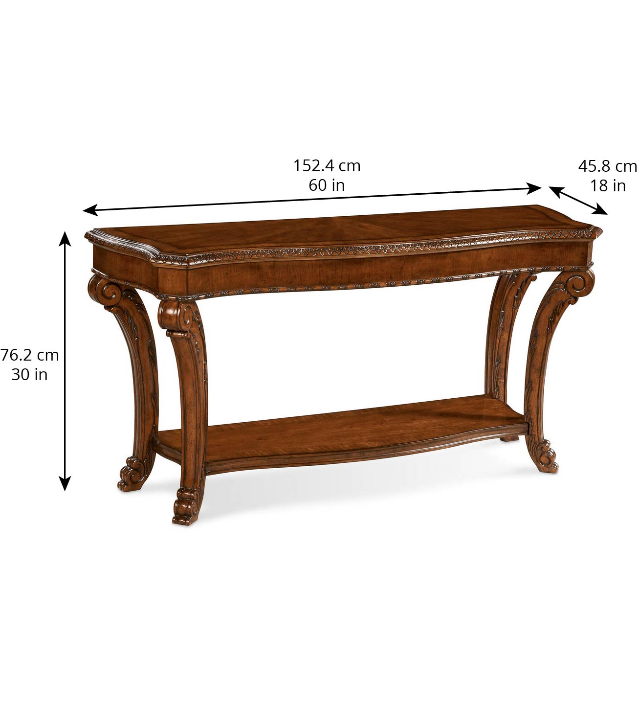 Old World Sofa Table - Brown