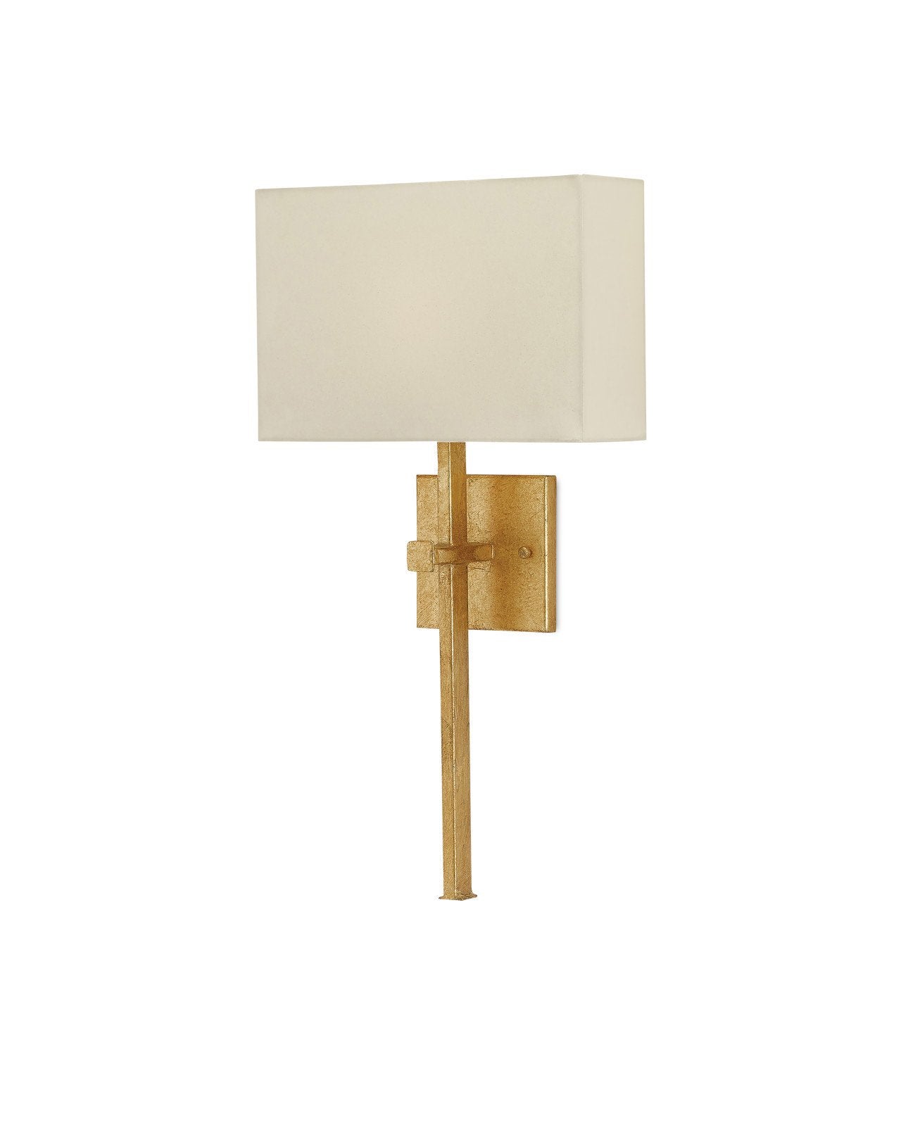 Ashdown Gold Wall Sconce, White Shade