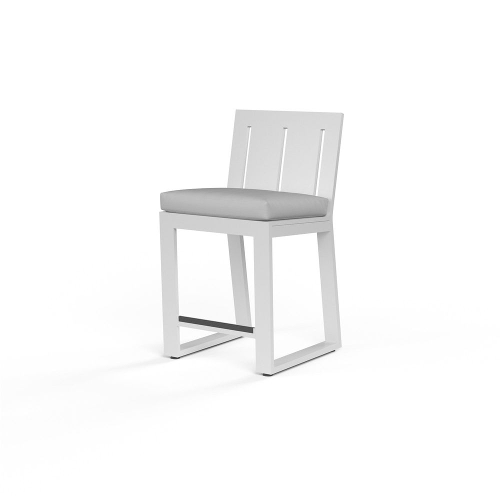 Outdoor Bar Stools Newport Barstool in Cast Silver, No Welt