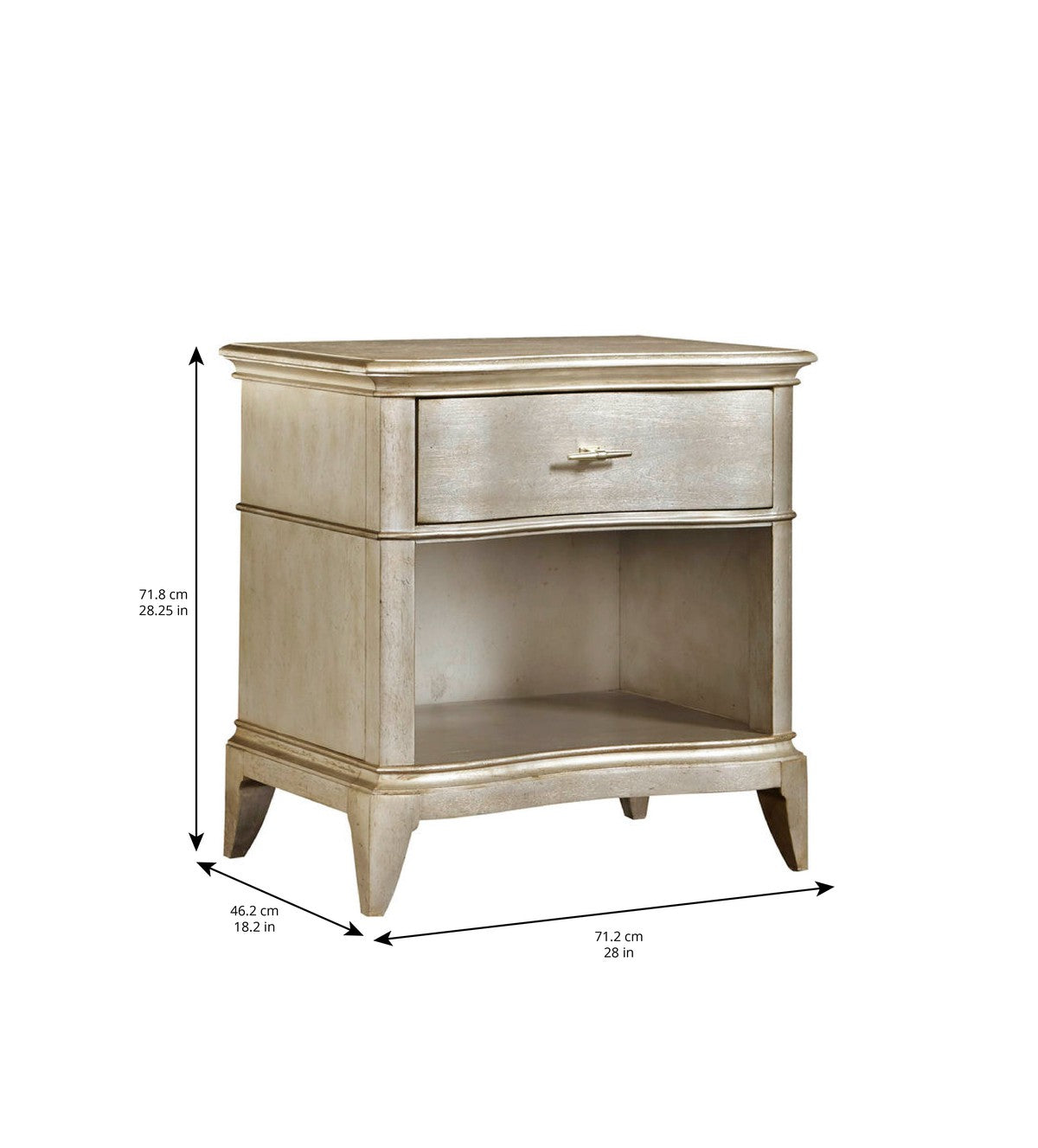 Starlite Open Nightstand - Silver