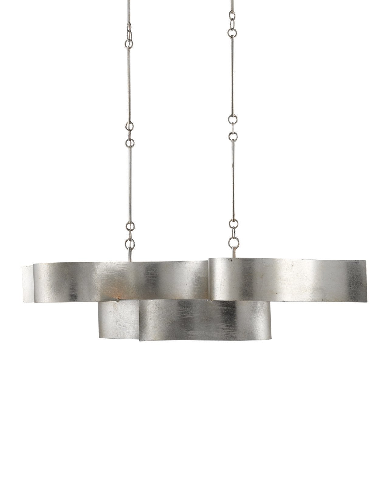 Grand Lotus Silver Oval Chandelier