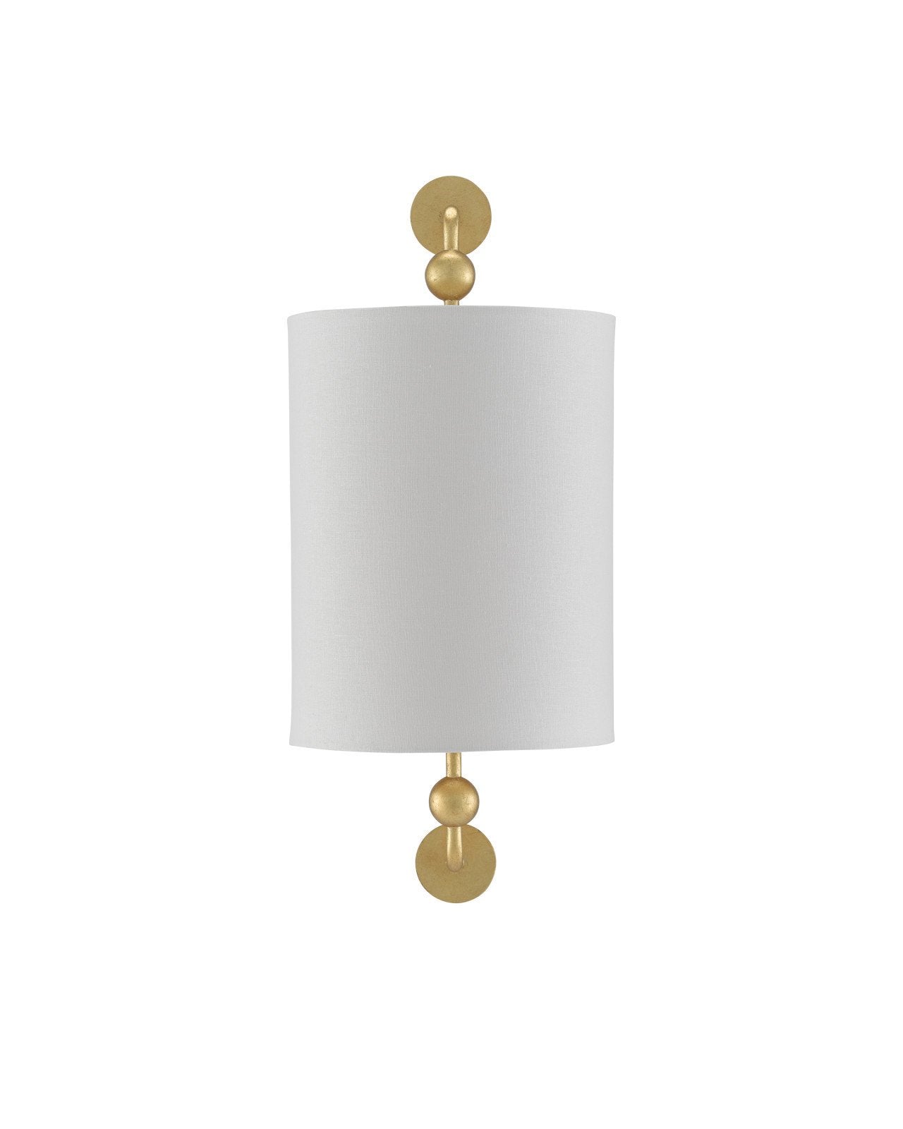 Tavey Gold Wall Sconce, White Shade