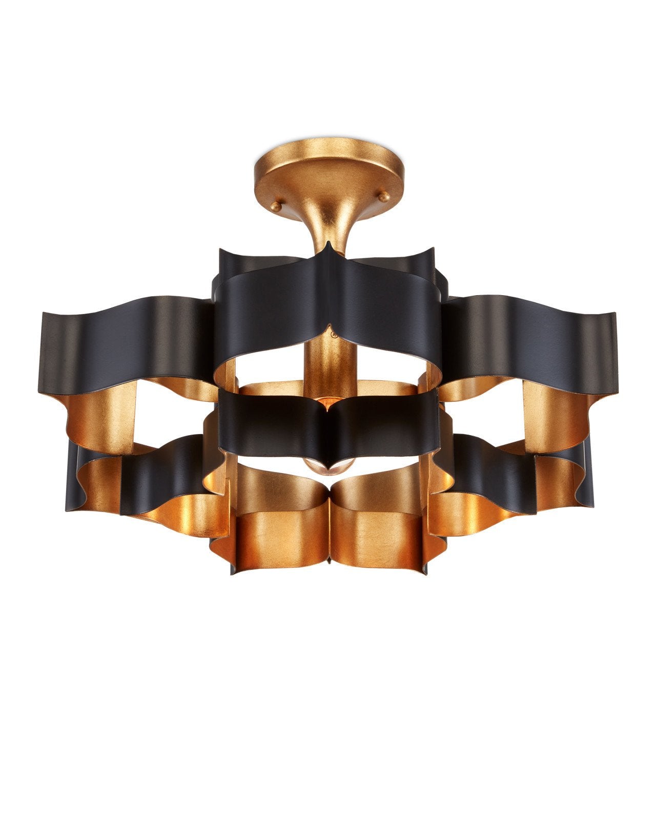 Grand Lotus Small Black Chandelier