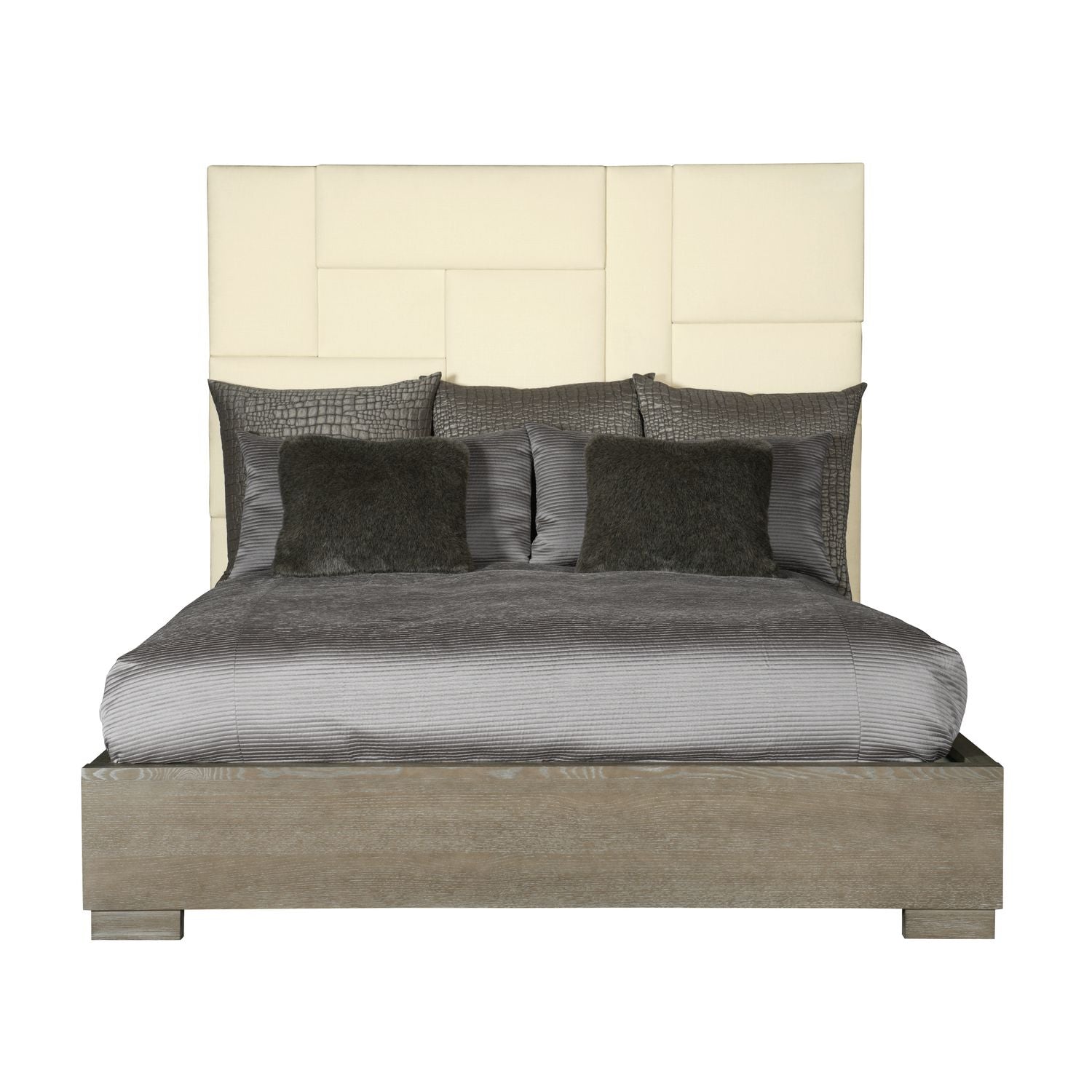 Mosaic Upholstered King Panel Bed