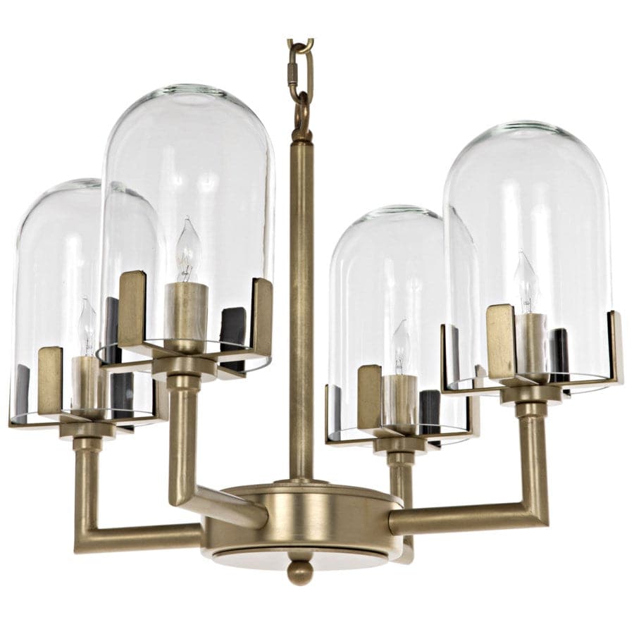 Bistro Chandelier, Antique Brass-Noir-NOIR-LAMP735MB-Chandeliers-1-France and Son