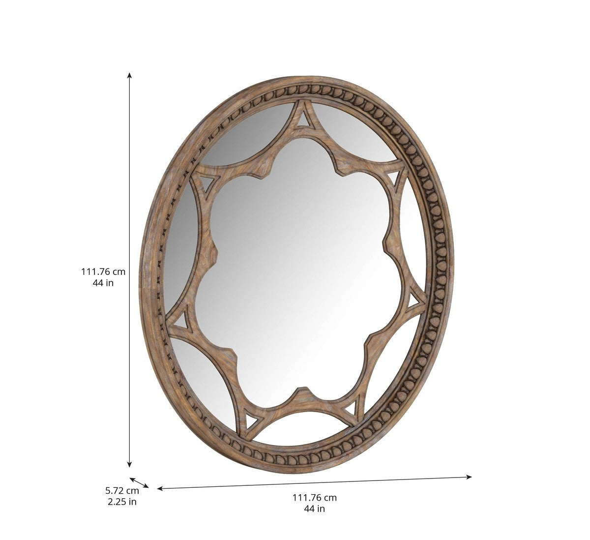 Architrave Round Mirror - Brown