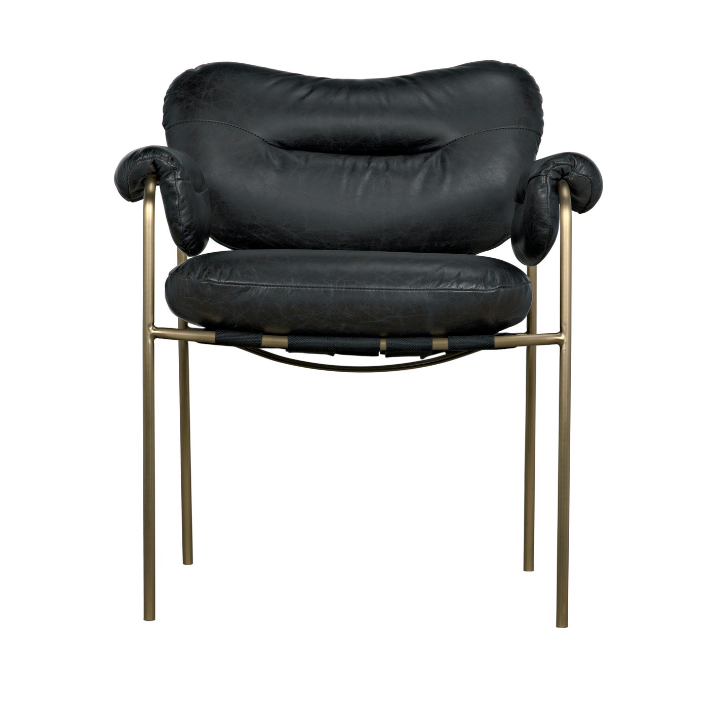Aphrodites Chair - Metal With Leather-Noir-NOIR-LEA-AC003-1D-Lounge Chairs-3-France and Son