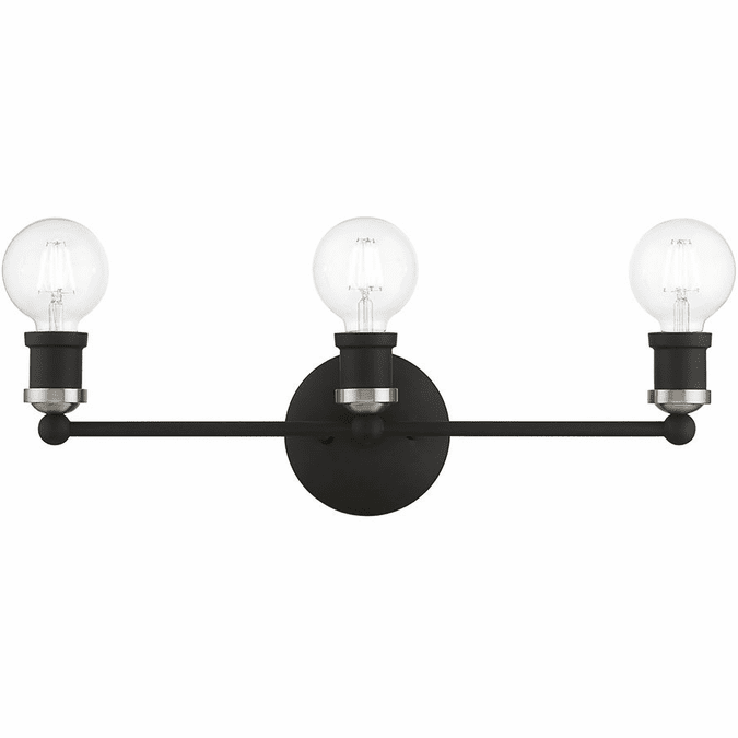 Lansdale Vanity Scone-Livex Lighting-LIVEX-14423-04-Bathroom LightingBlack with Brushed Nickel Accents-1-France and Son