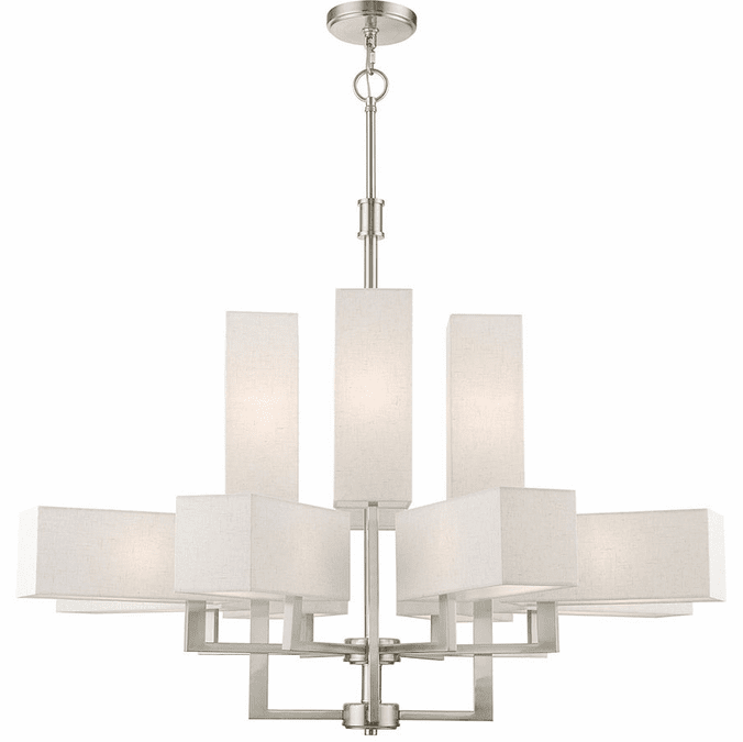Rubix Extra Large Foyer Chandelier-Livex Lighting-LIVEX-42669-91-ChandeliersBrushed Nickel-2-France and Son