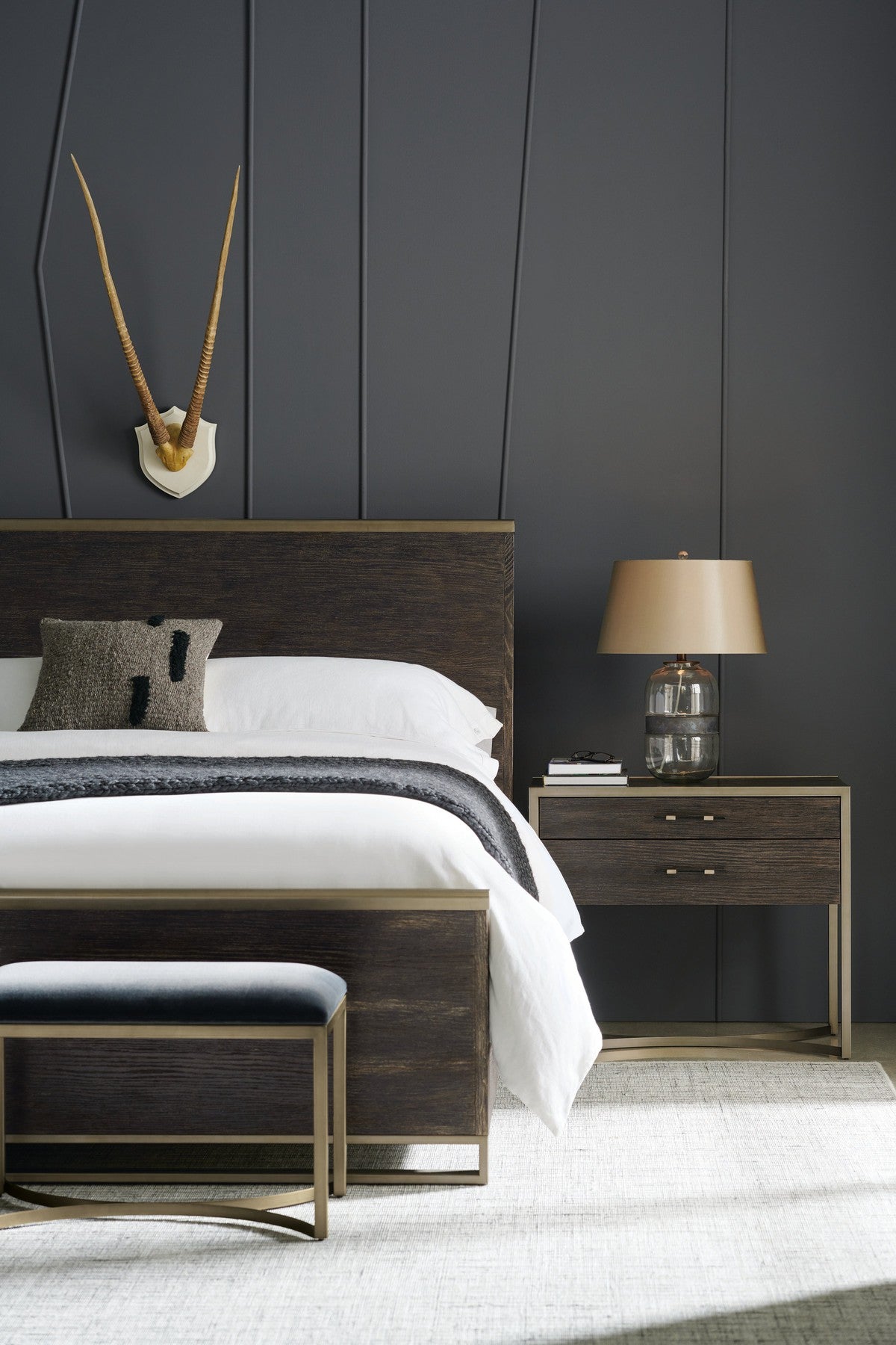 Remix Large Nightstand  - Brown, Black, Gold