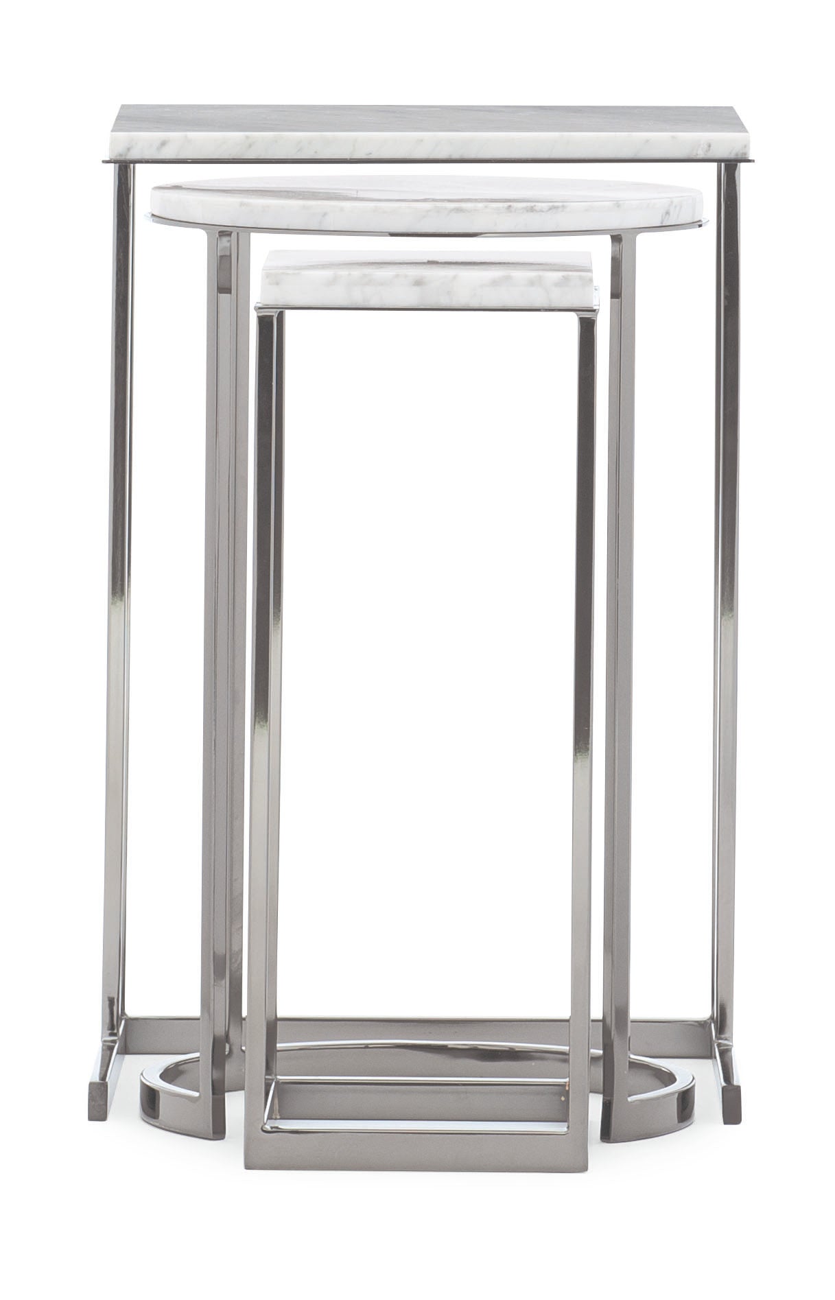 Exposition Nesting End Tables  - Silver, White