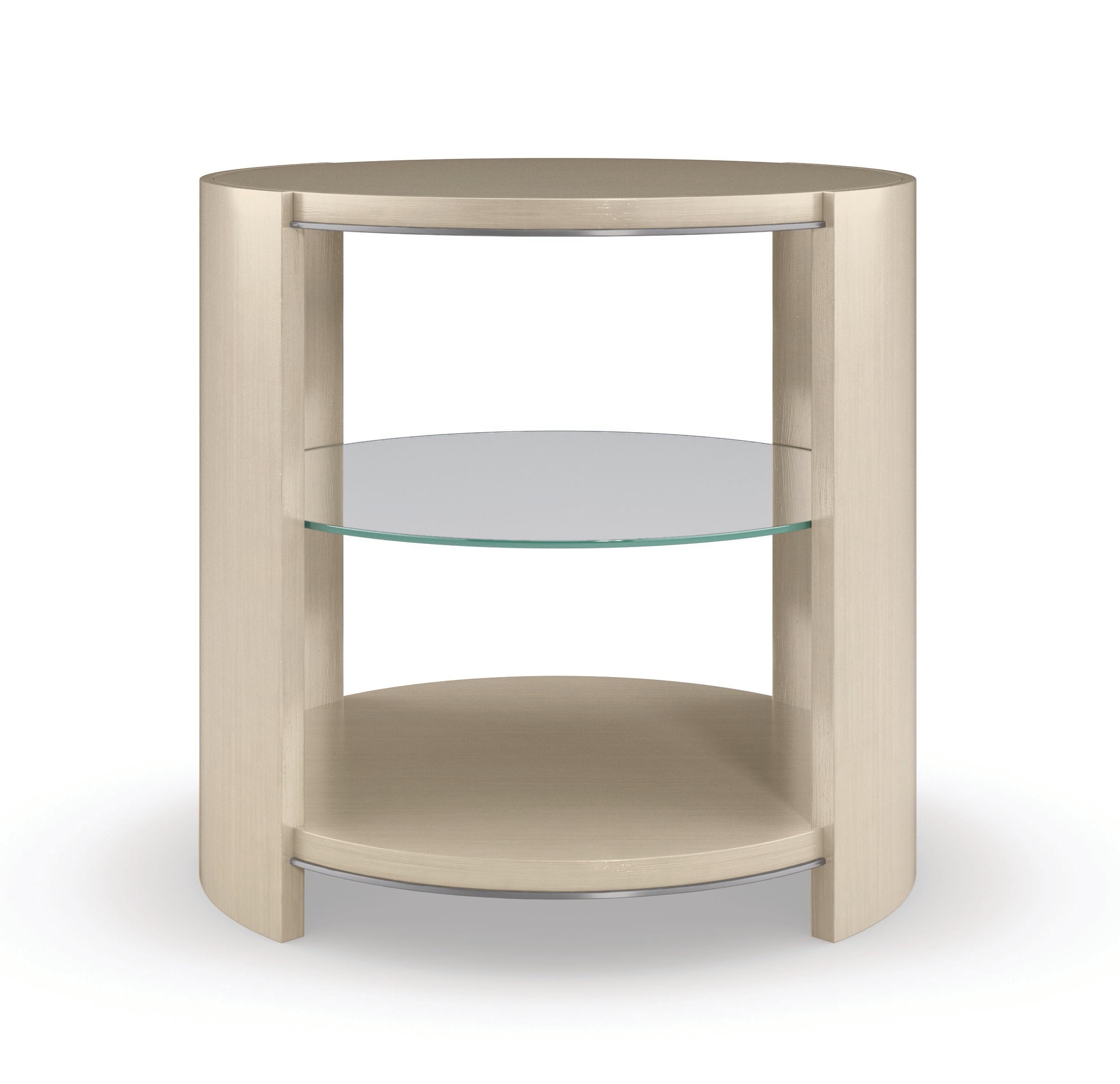 Da Vita Round End Table  - Grey, Silver