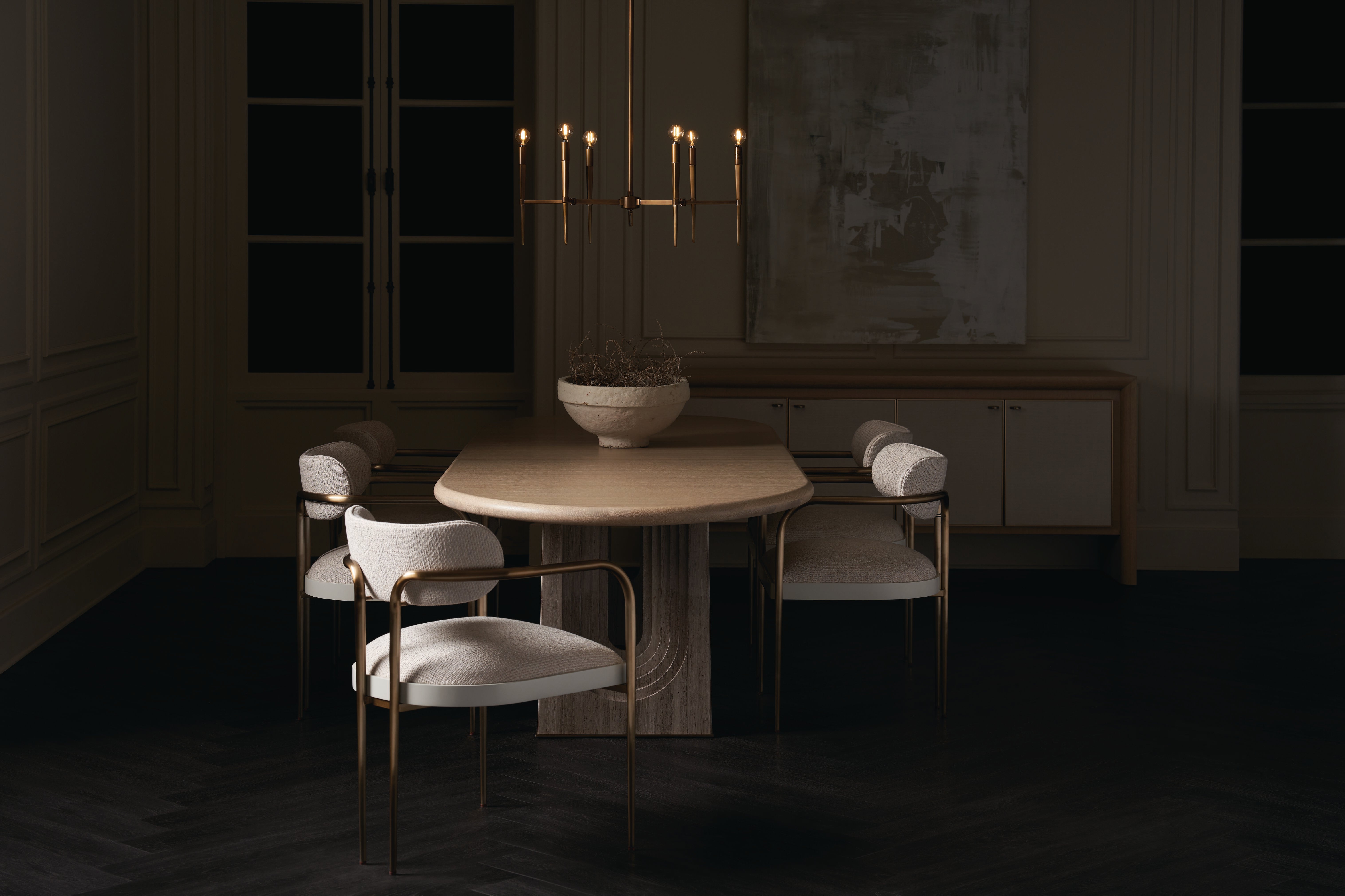 Emphasis Dining Table  - Silver, Brown, Bronze