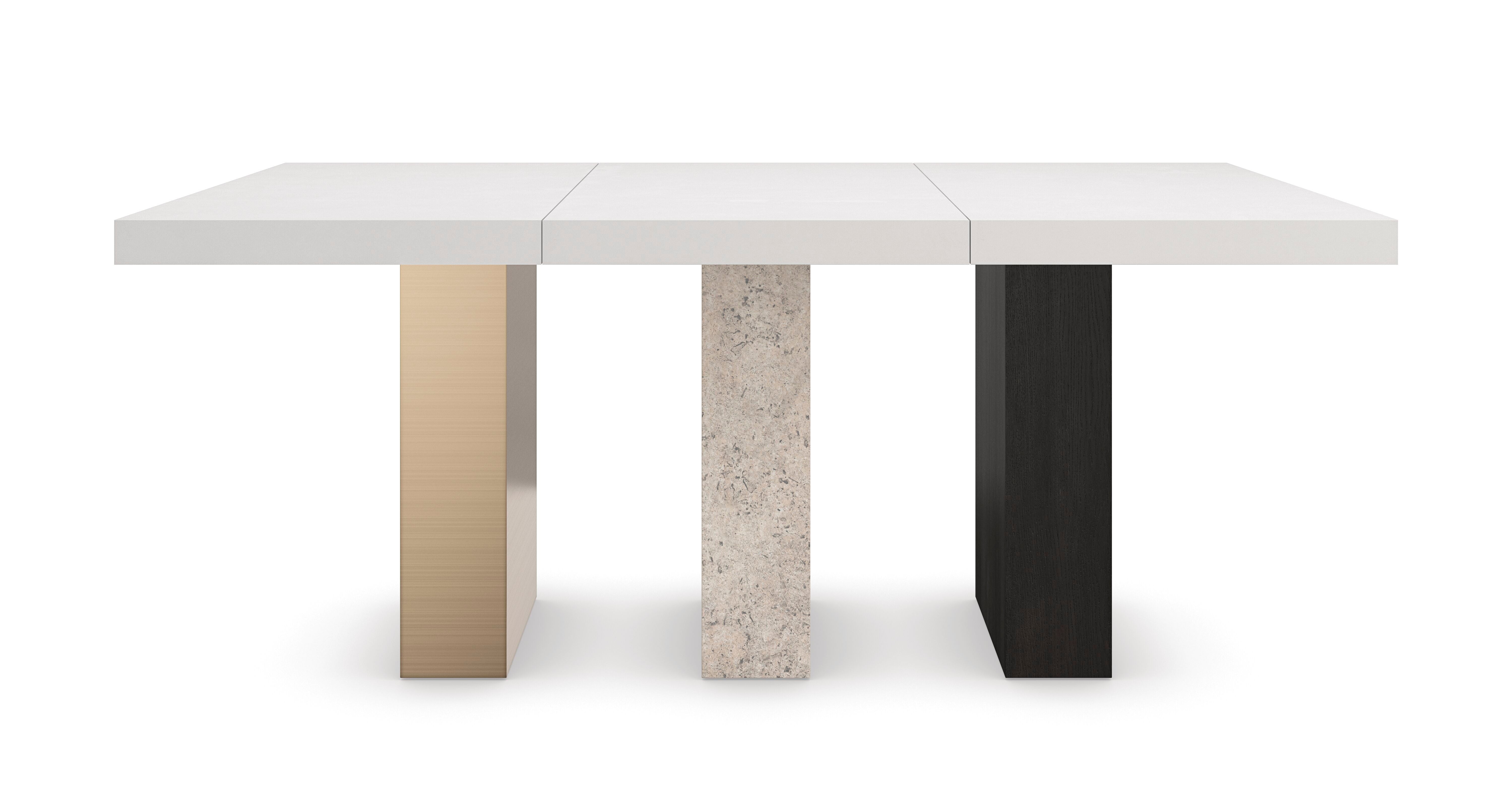 Unity Dark Dining Table  - Brown, Grey, Bronze, White