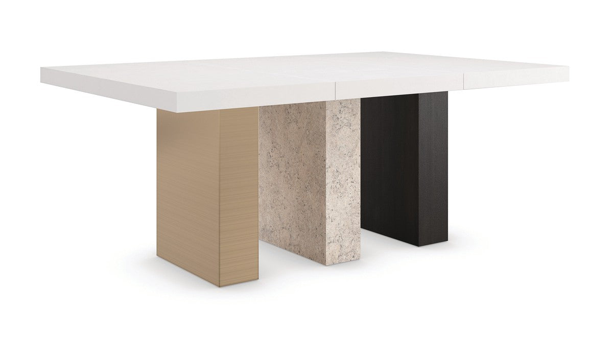 Unity Dark Dining Table  - Brown, Grey, Bronze, White