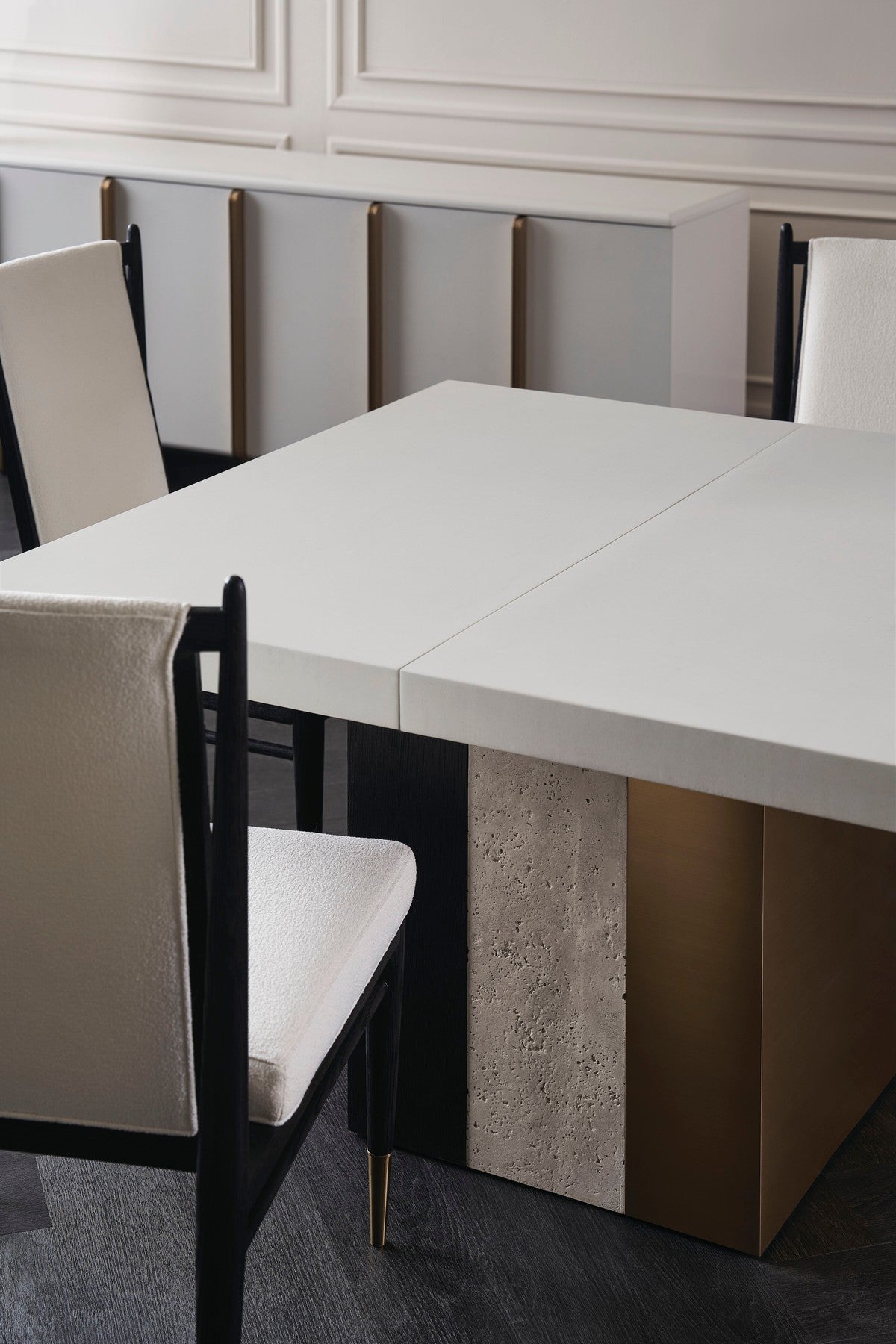 Unity Dark Dining Table  - Brown, Grey, Bronze, White