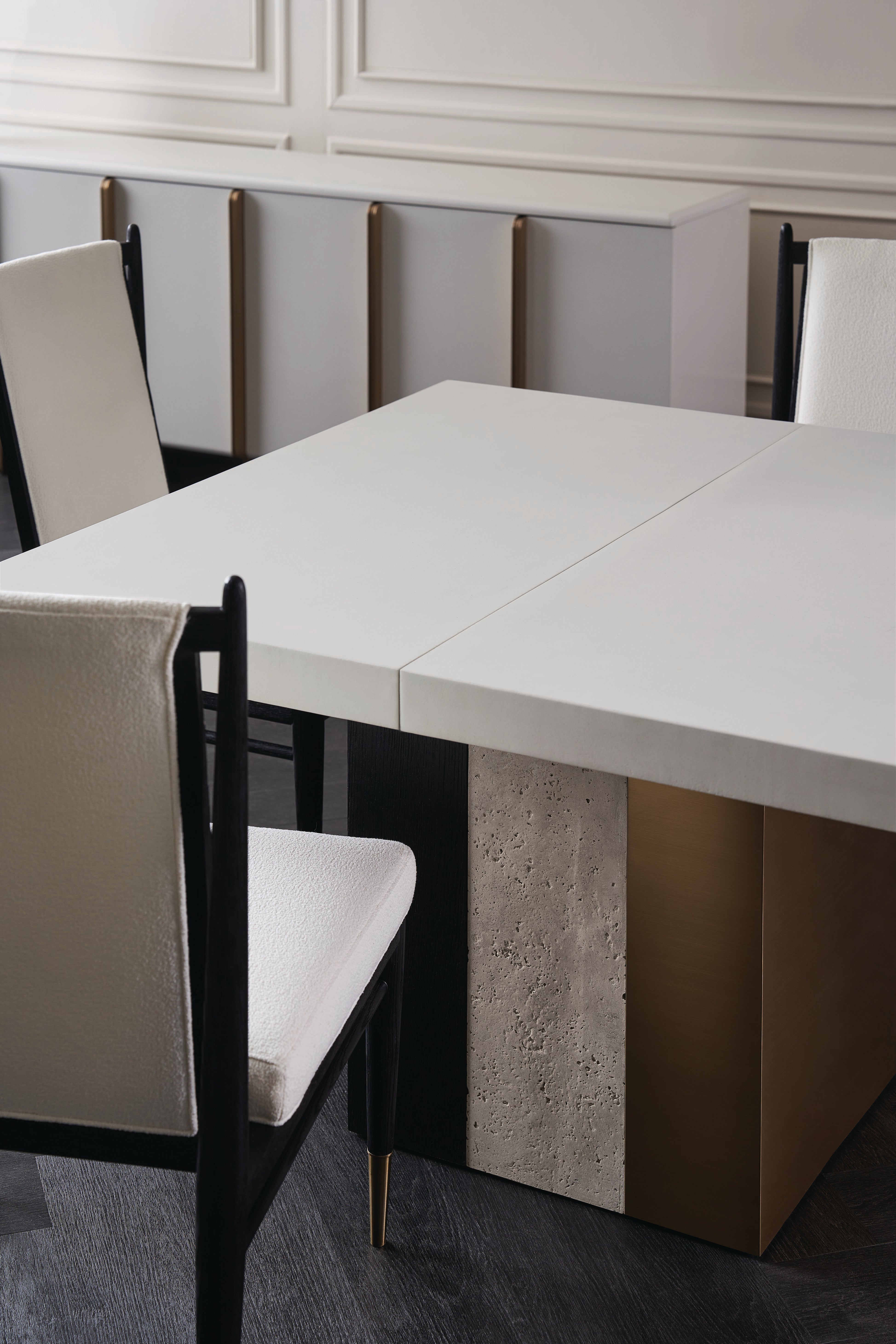 Unity Dark Dining Table  - Brown, Grey, Bronze, White