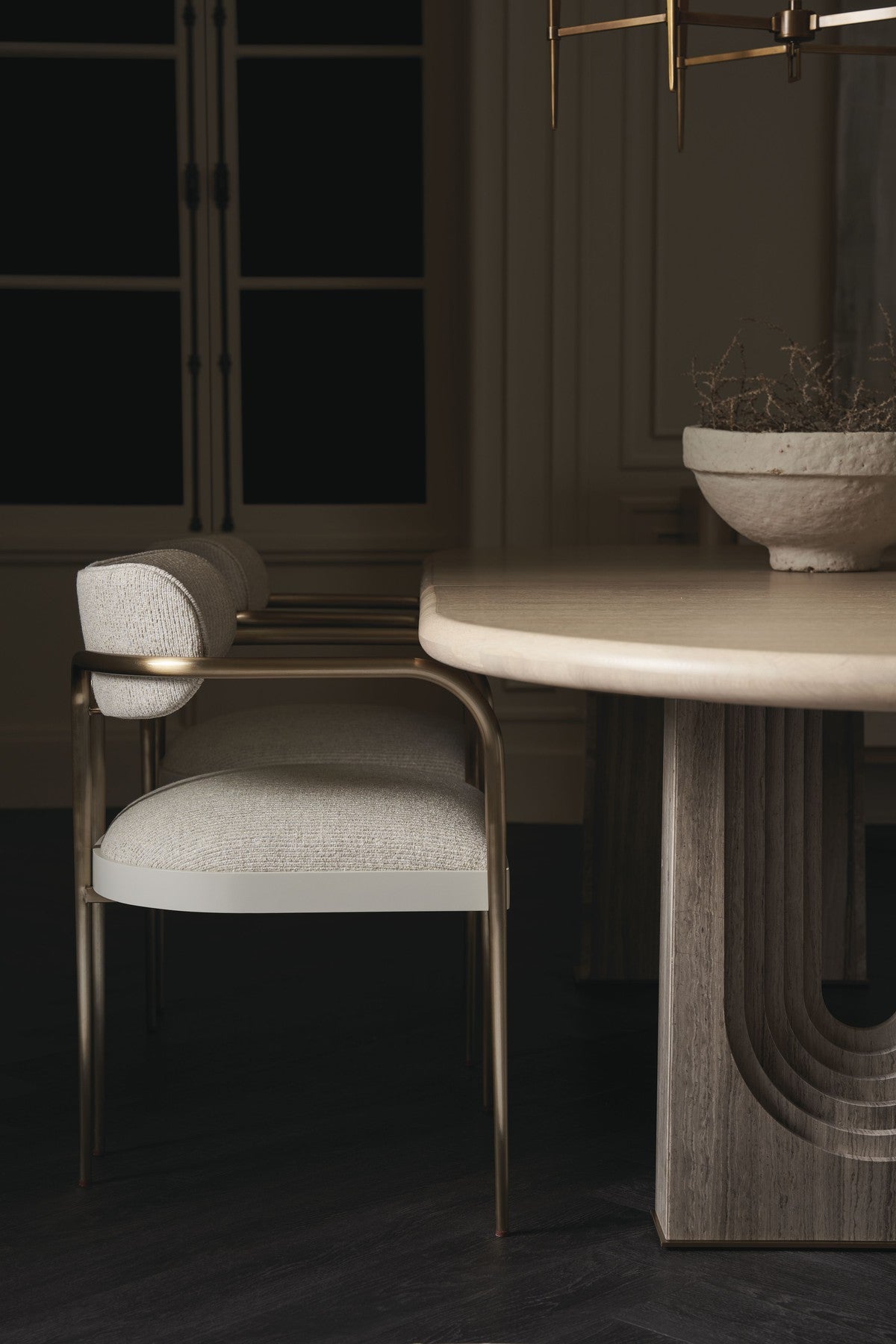 Emphasis Dining Table  - Silver, Brown, Bronze