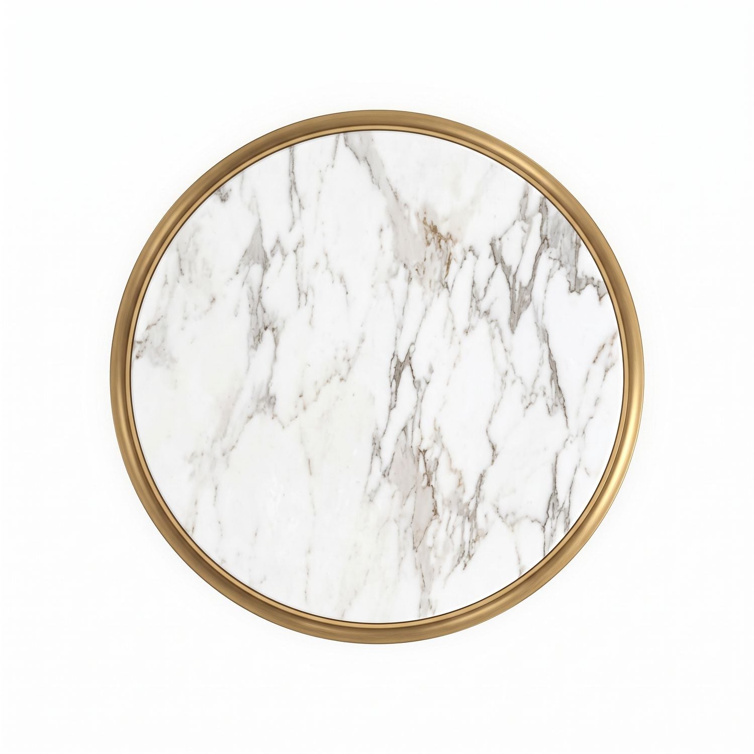 Boulevard Chairside Table — White Marble / Polished Brass