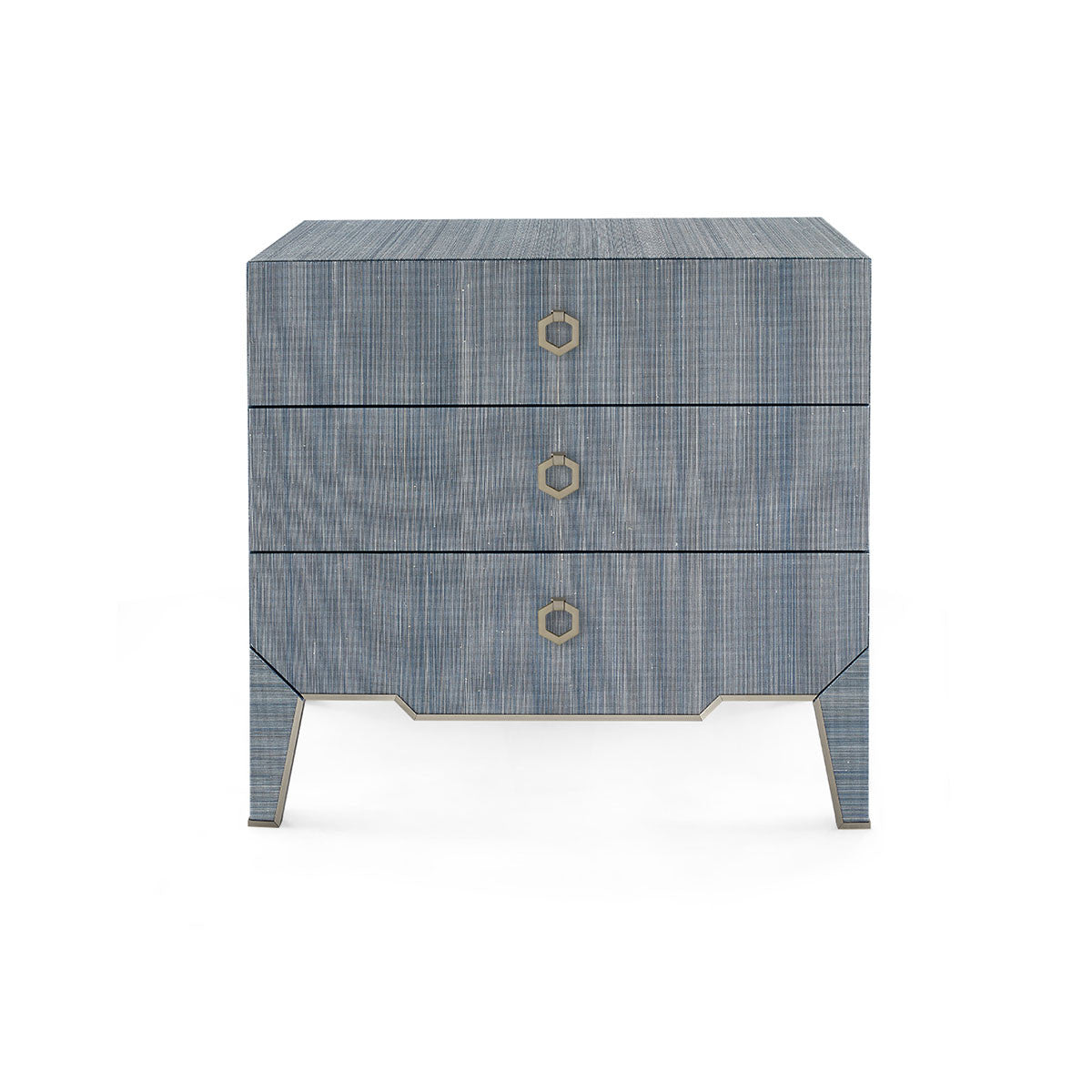 Madeline 3-Drawer Side Table, Colonial Blue Shimmer