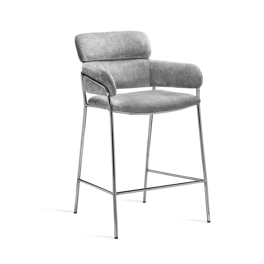 Marino Counter Stool-Interlude-INTER-145186-Bar StoolsOcean Grey / Polished Nickel-2-France and Son