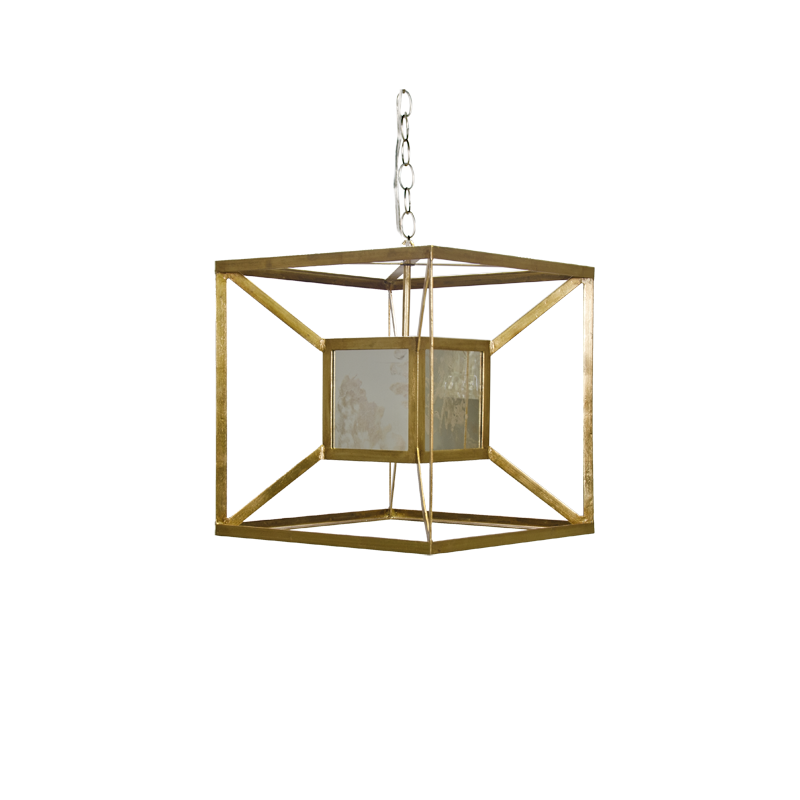 Maxwell Gold Leafed Iron Box Chandelier Pendant-Worlds Away-WORLD-MAXWELL AMG-Chandeliers-1-France and Son