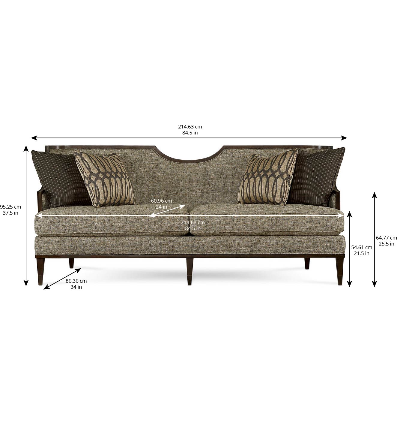 Harper Mineral Sofa - Grey, Brown