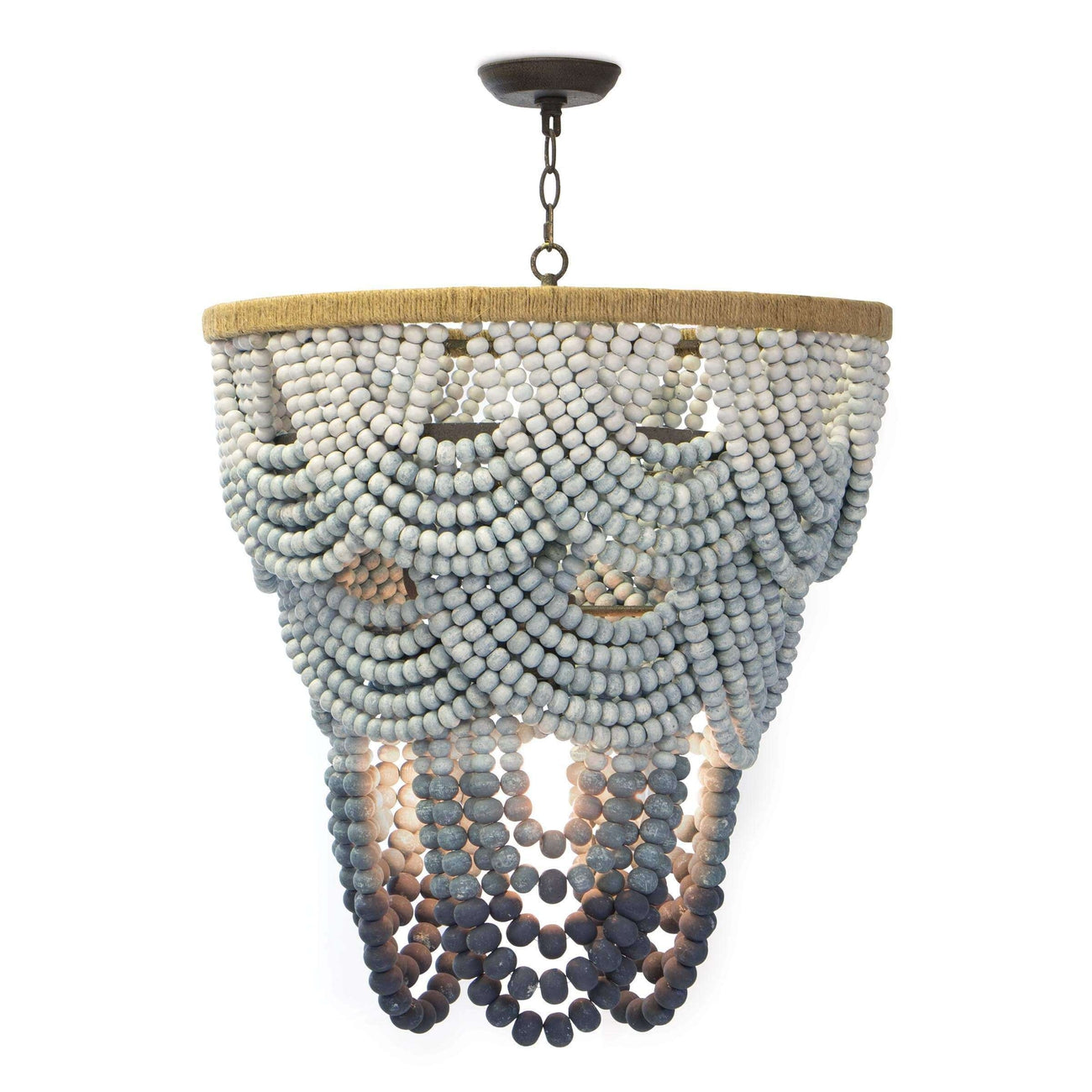 Coastal Living Ombre Wood Bead Chandelier-Regina Andrew Design-RAD-16-1179-Chandeliers-1-France and Son