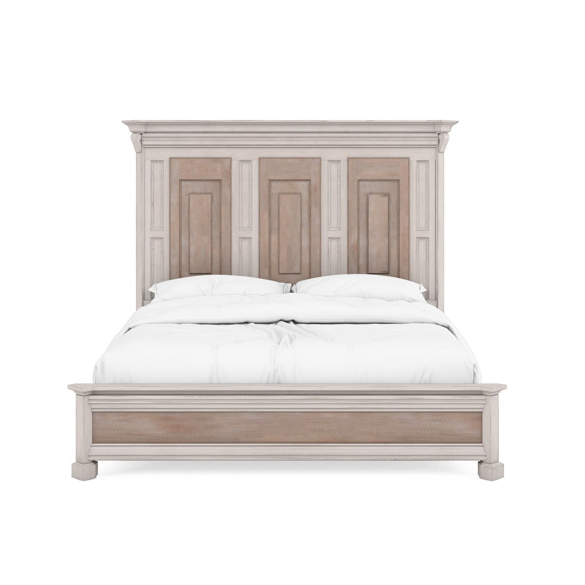 Alcove King Panel Bed - Brown, White