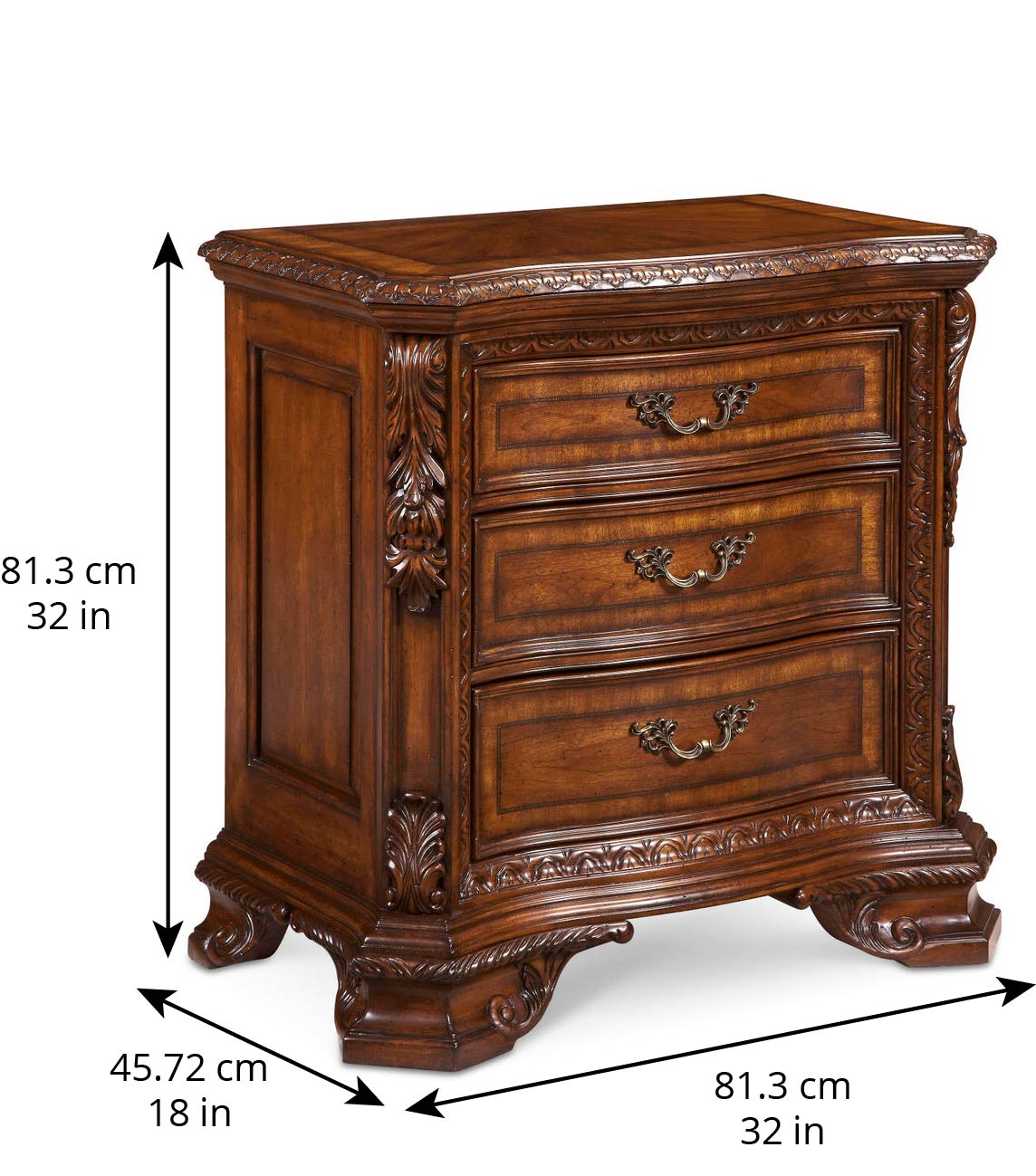 Old World Bedside Chest - Brown