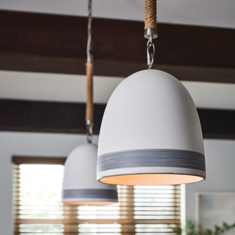 Nash Pendant Ceiling Light-Hinkley Lighting-HINKLEY-3364HR-NV-PendantsHeirloom Brass with Navy Stripe-5-France and Son