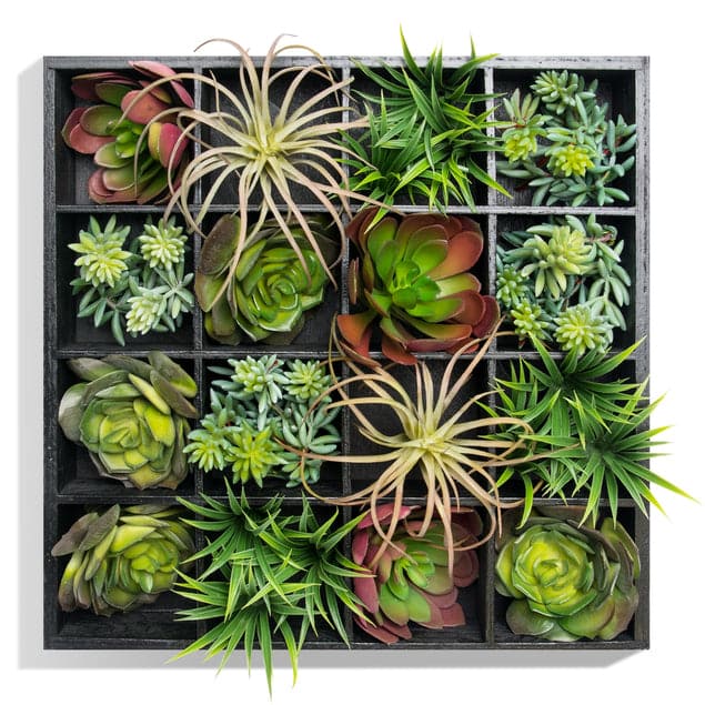 Green Wall, Pixelated Succulent - 16 Compartments-Gold Leaf Design Group-GOLDL-HY8513-16-Wall Decor-1-France and Son