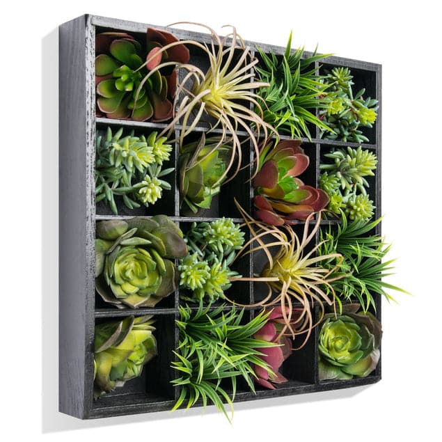 Green Wall, Pixelated Succulent - 16 Compartments-Gold Leaf Design Group-GOLDL-HY8513-16-Wall Decor-2-France and Son