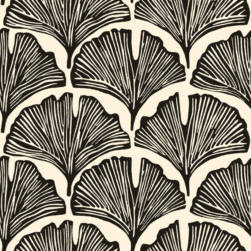 Feather Palm Peel And Stick Wallpaper By Novogratz-Tempaper & Co.-Tempaper-NG14140-DecorSingle Roll-Zebra Black Palm-1-France and Son