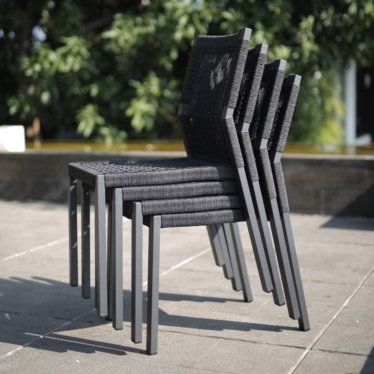 Bellevue Outdoor Stackable Side Chair-Woodbridge Furniture-WOODB-O-705-84-Outdoor Dining Chairs-3-France and Son