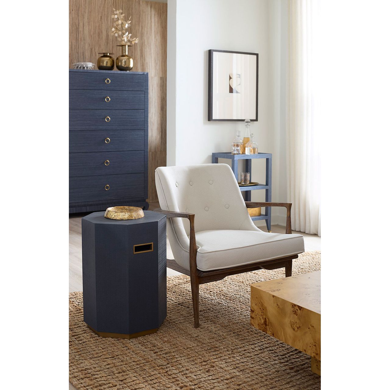 Octavia Side Table, Storm Blue