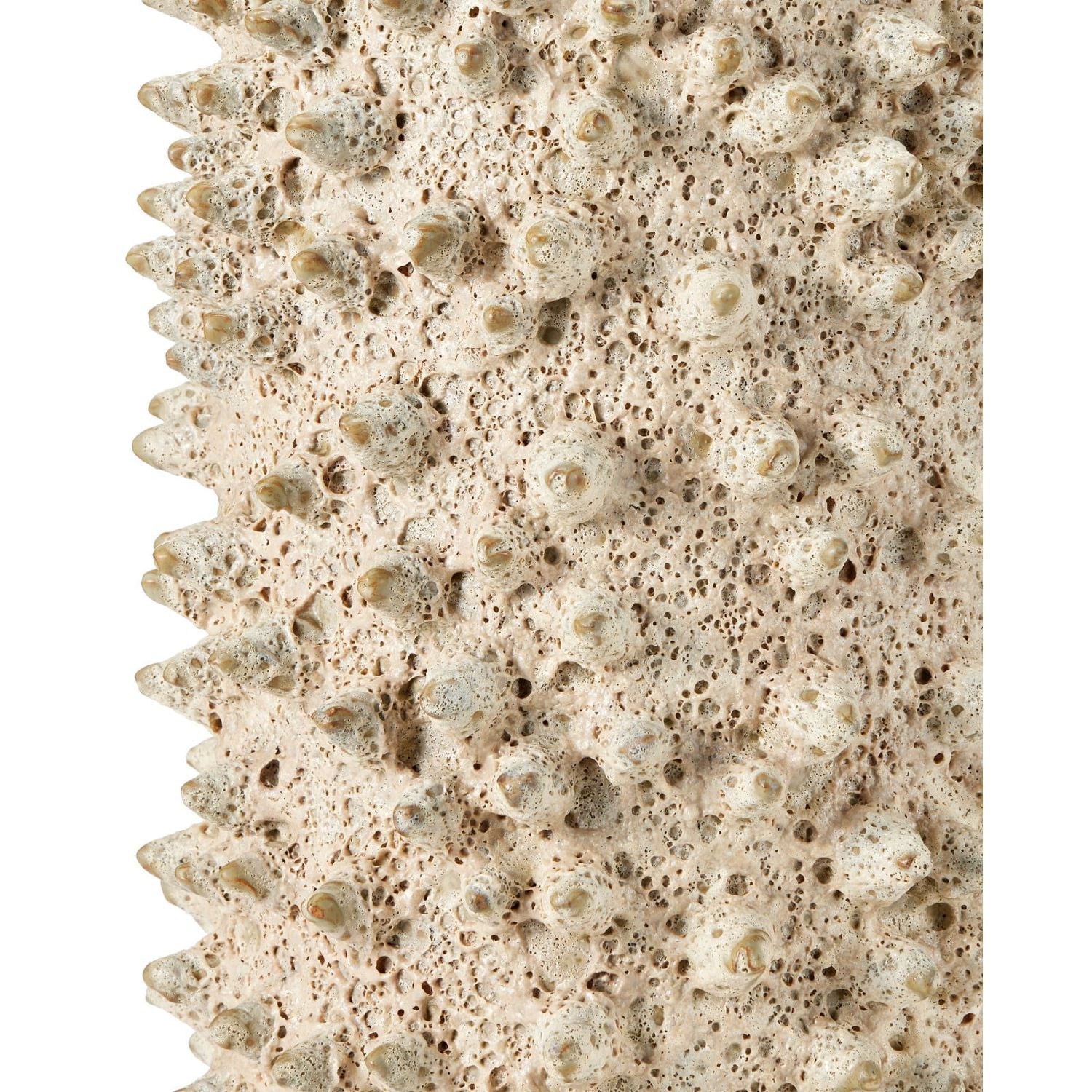 Alternate view of Relic Sand Accent Table, featuring textured moss glaze, ceramic, and a flat circular top surface.