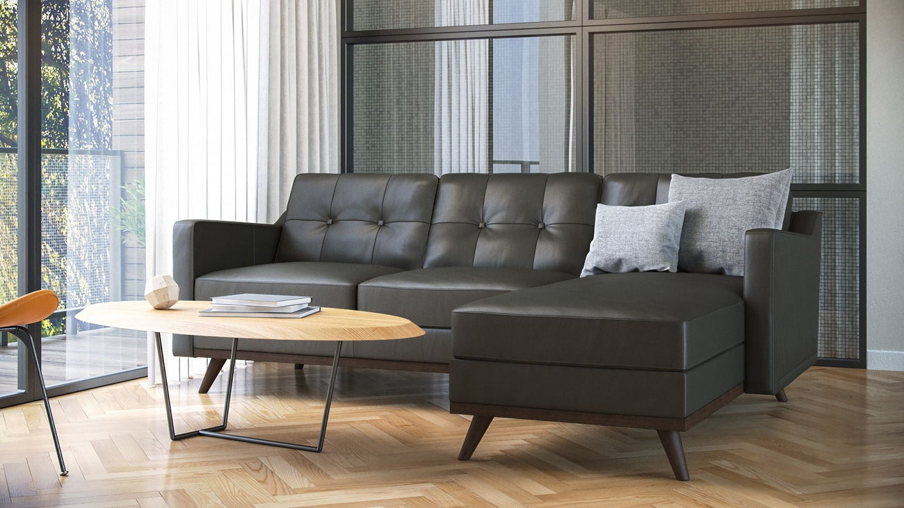 Cardinale Mid-Century Sectional 2pcs Charcoal Grey-Moroni Leather-MORONI-359SCANS1330-Sectionals-2-France and Son
