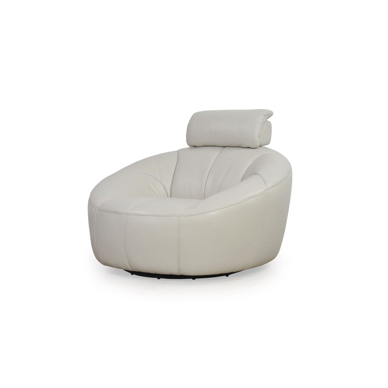Eduardo Swivel Chair Light Grey-Moroni Leather-MORONI-29206B1383-Lounge Chairs-1-France and Son