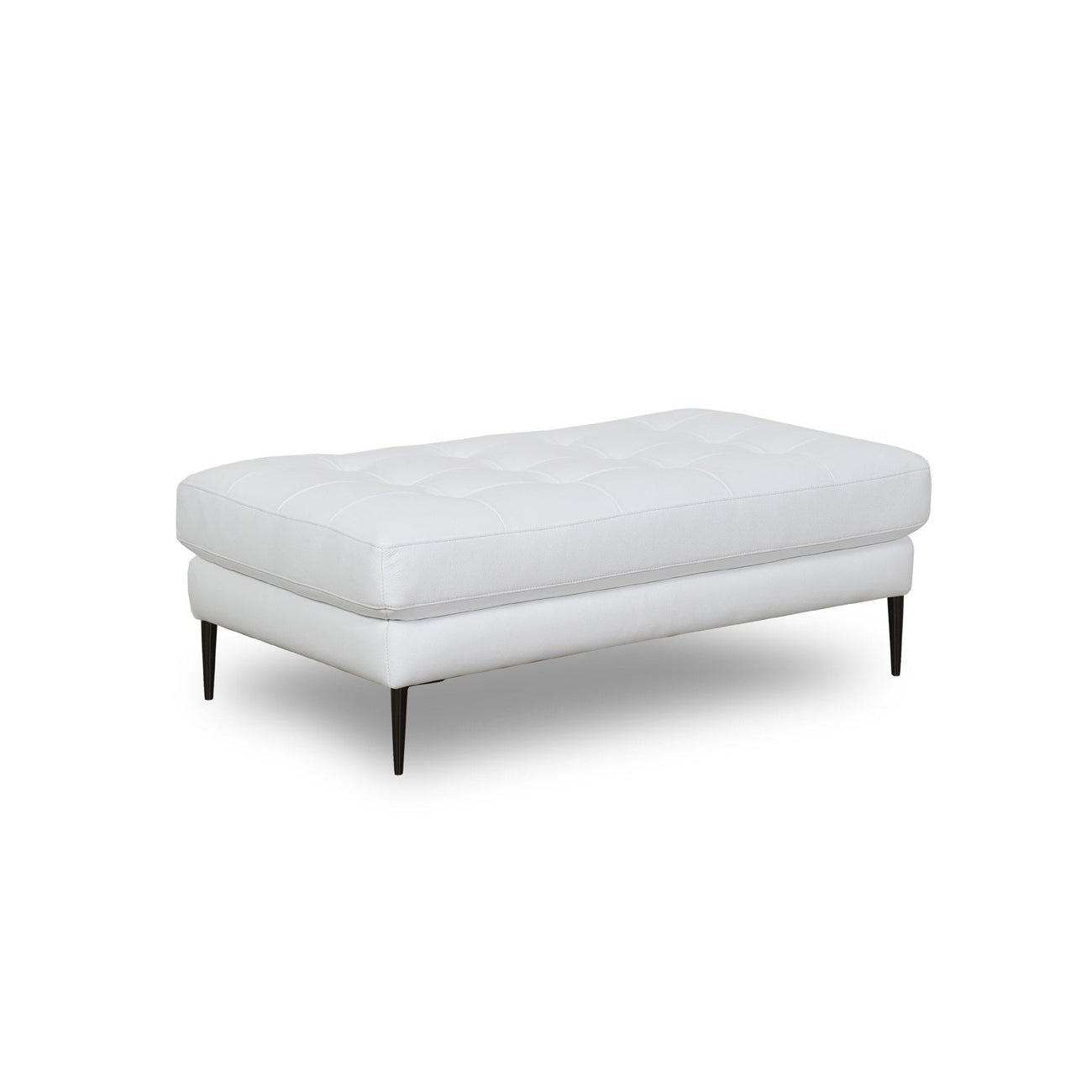Elson Full Leather Bench Ottoman-Moroni Leather-MORONI-44007BS1641-Stools & OttomansPure White-1-France and Son