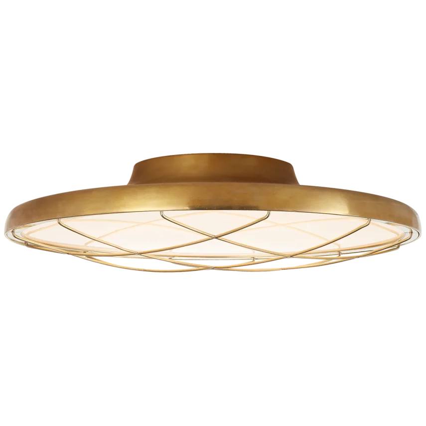 Dow 16" Caged Flush Mount-Visual Comfort-VISUAL-PB 4004NB-Flush MountsNatural Brass-2-France and Son