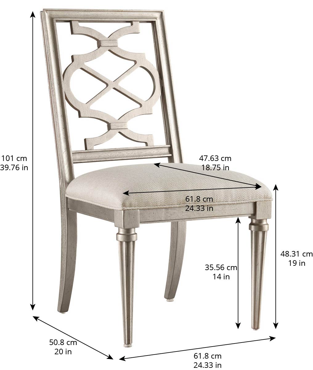 Morrissey Blake Side Chair - Bezel (Purchase in qty of 2 required, priced individually) - Silver