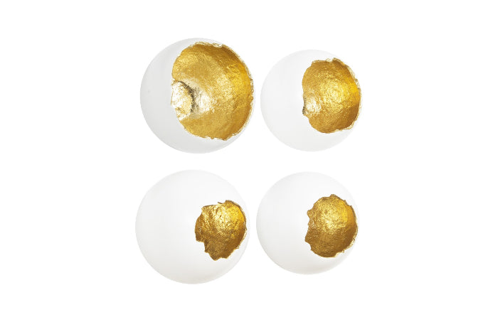 Broken Egg Wall Art - Set of 4-Phillips Collection-PHIL-PH66550-Wall ArtWhite-Gold Leaf-9-France and Son