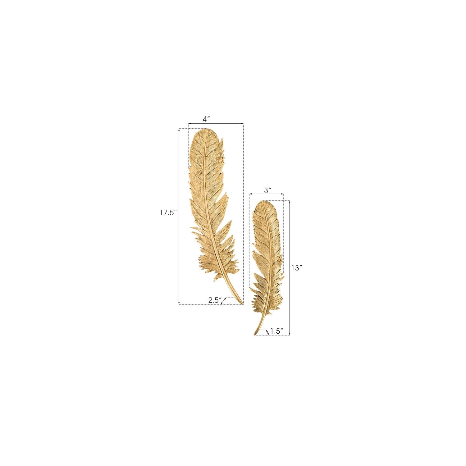 Feathers Small Gold Wall Art Set-Phillips Collection-PHIL-PH67716-Decor-4-France and Son