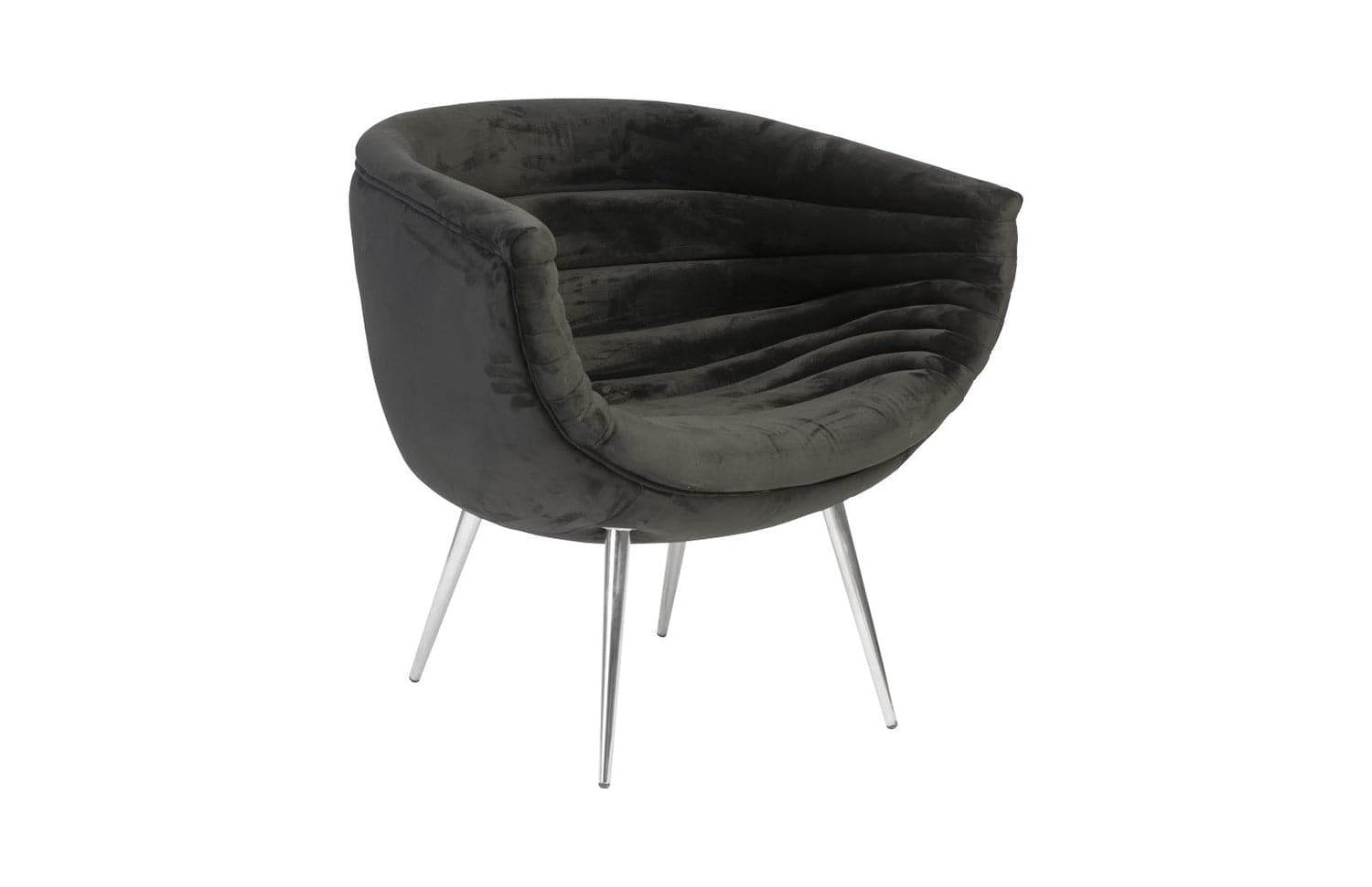 Nouveau Club Chair - Black - Stainless Steel Legs-Phillips Collection-PHIL-PH93141-Chair-2-France and Son
